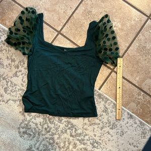 SHEIN, green crop top, women’s large, used, smoke-free home